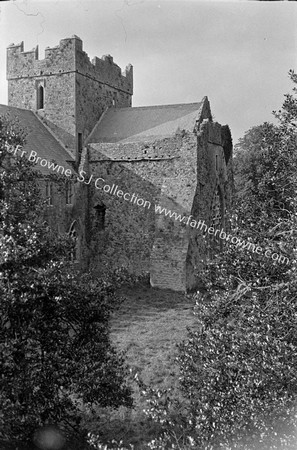 KILCOOLEY ABBEY TOWER & CHANCEL FROM GUEST HOUSE